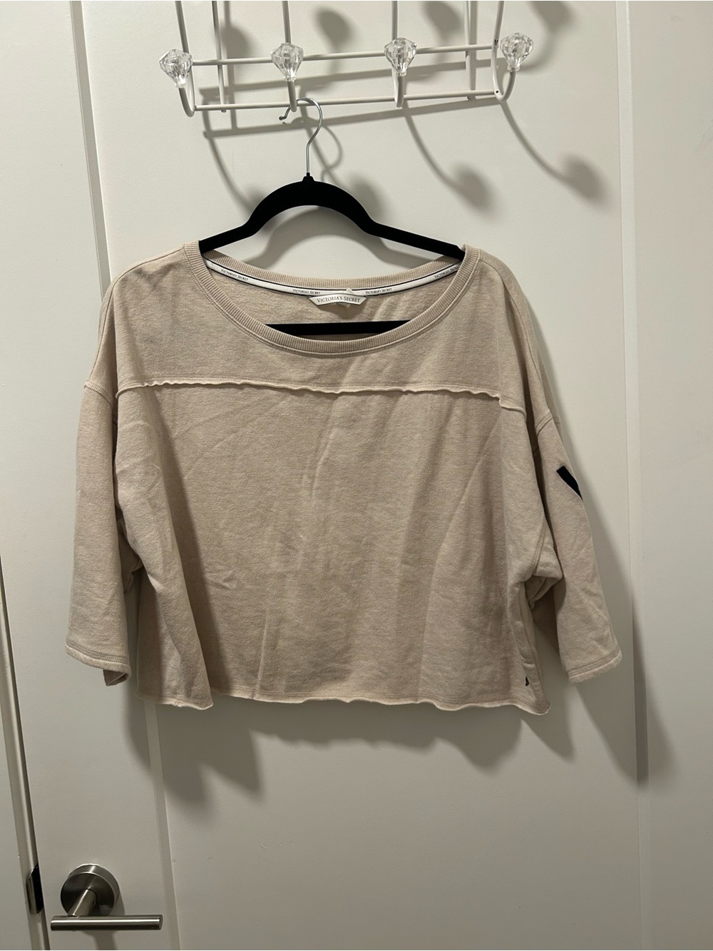 Victoria's Secret Cozy Raw-Hem Cropped Lounge Top
